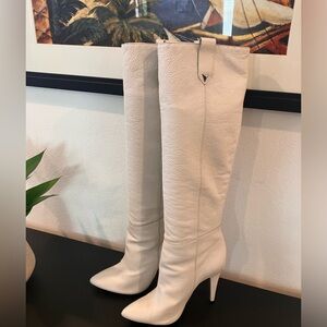 SCHUTZ White Heeled Knee-High Boots